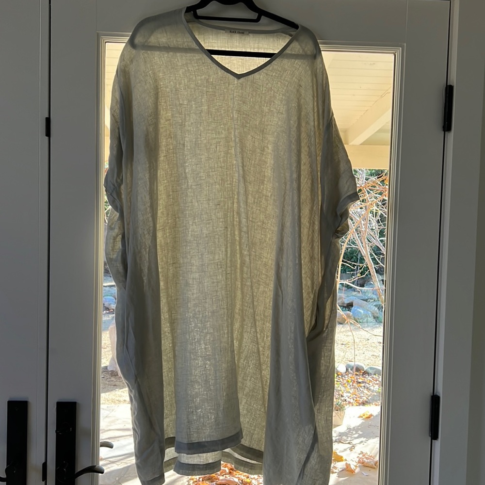 Black Crane Light blue linen dress size small
